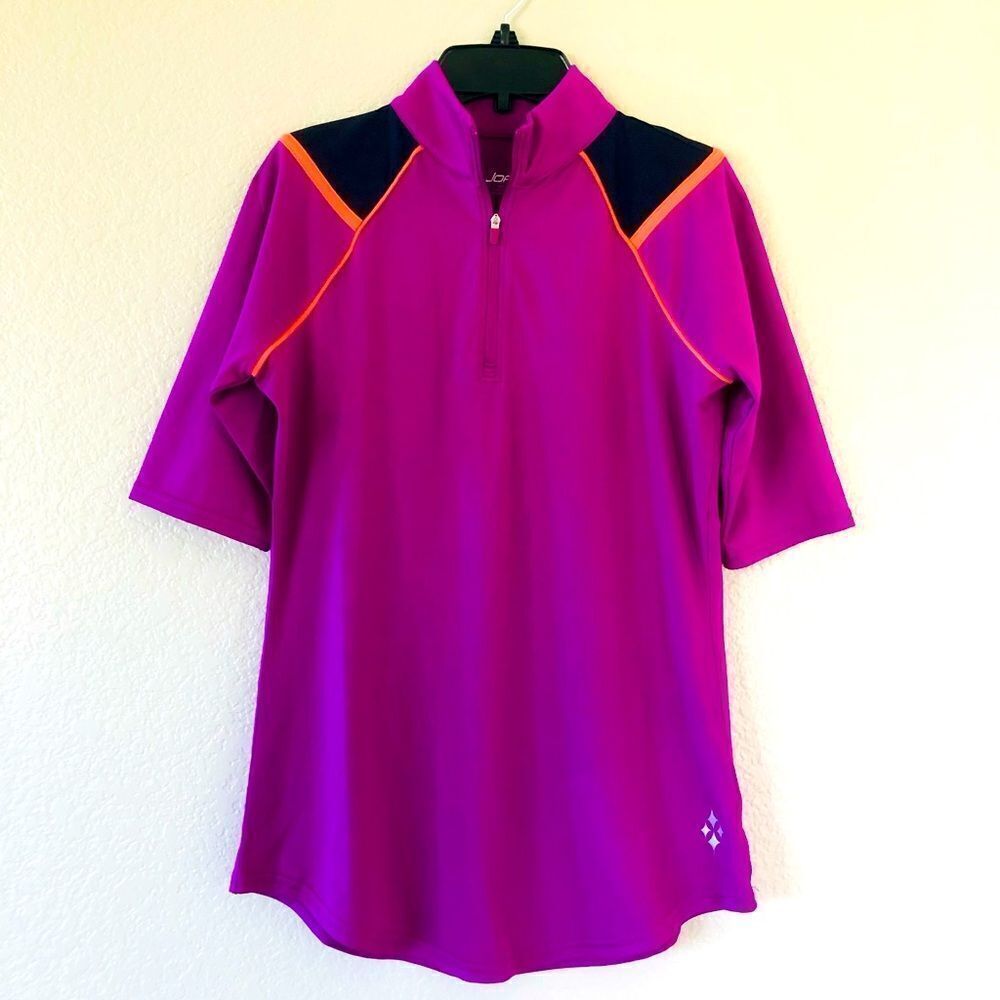 Jofit Fuschia Pink Zip Golf Shirt XS